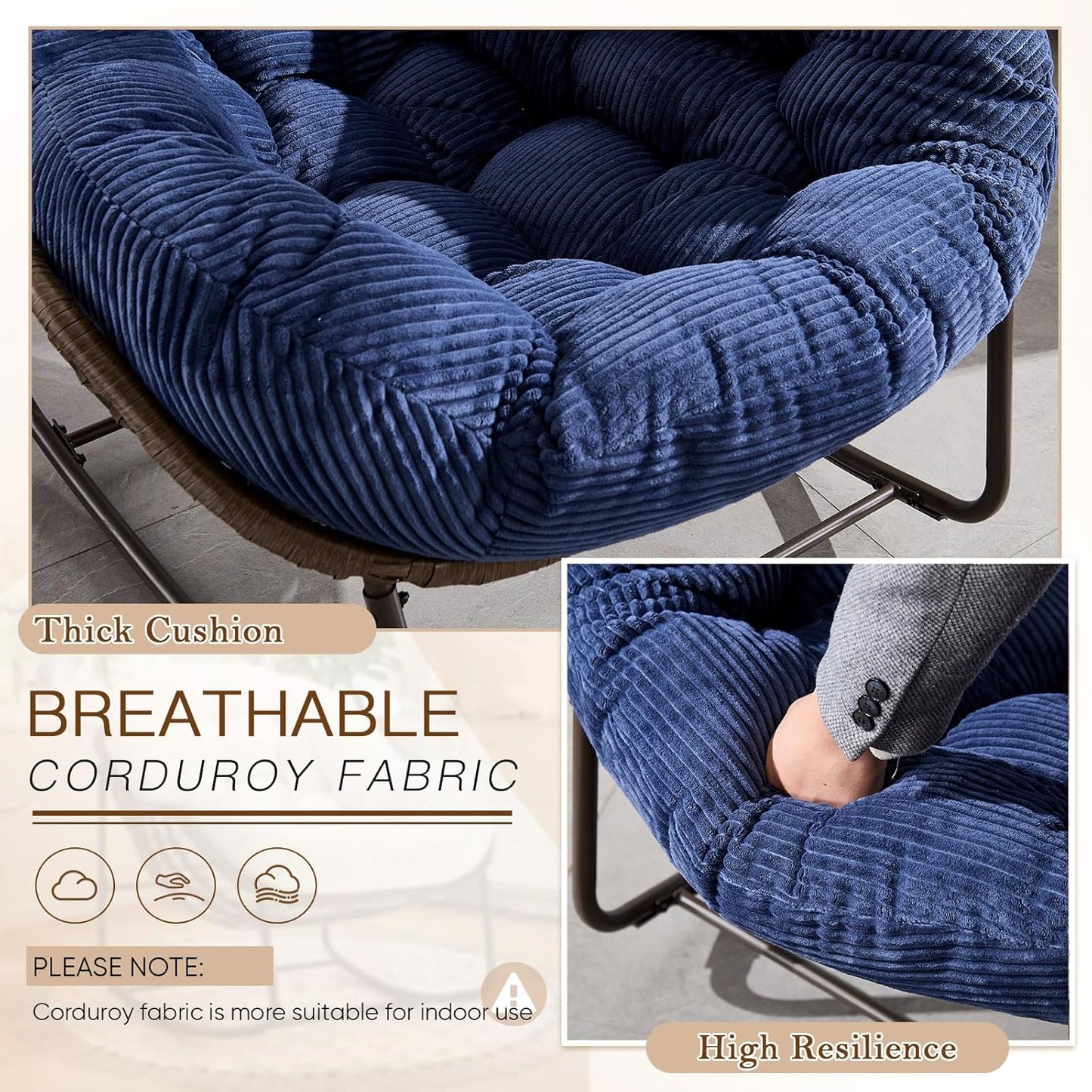 Rattan Hanging Egg Chair | Bohemian Nest Pod with Modern Flair for Garden & Patio