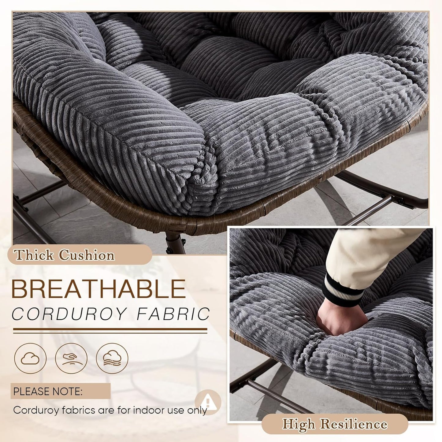 Rattan Hanging Egg Chair | Bohemian Nest Pod with Modern Flair for Garden & Patio