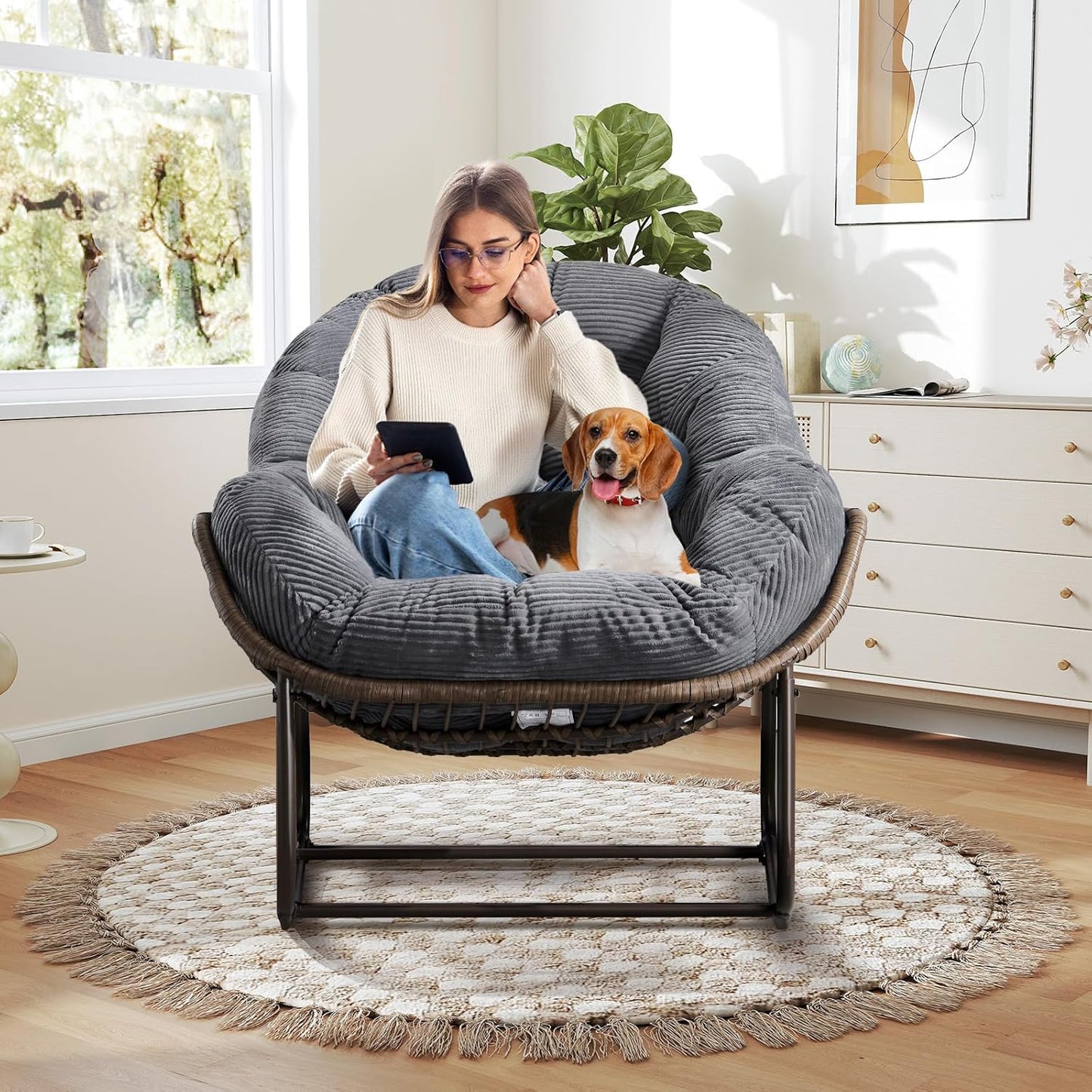 Rattan Hanging Egg Chair | Bohemian Nest Pod with Modern Flair for Garden & Patio