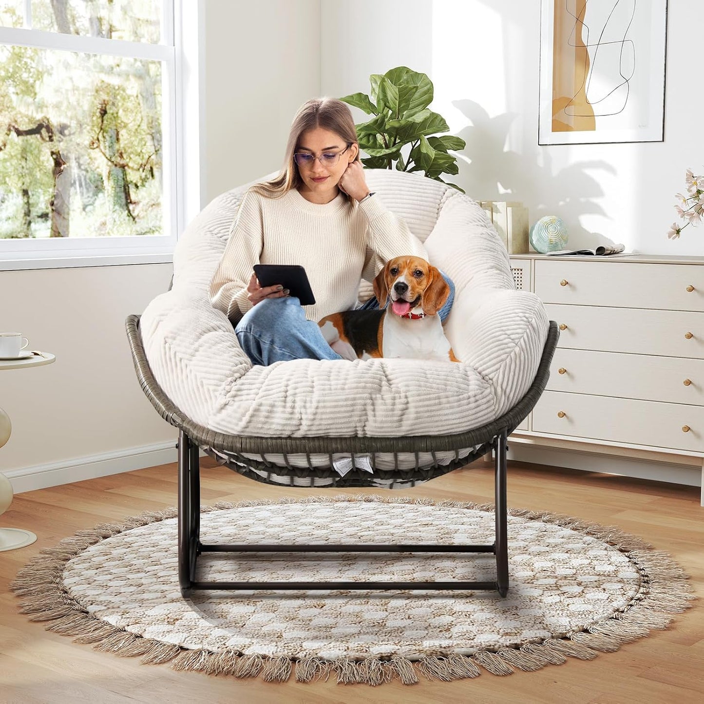 Rattan Hanging Egg Chair | Bohemian Nest Pod with Modern Flair for Garden & Patio